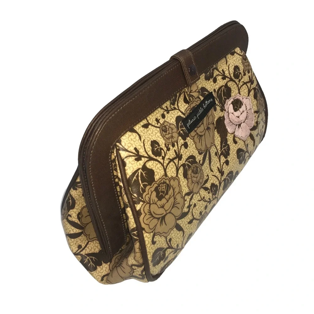 Petunia Pickle Bottom Brown Rose Print Mini Diaper Clutch Bag/Changing P…